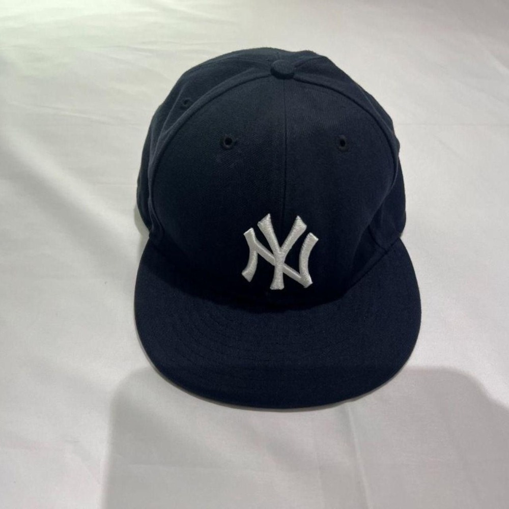 New York Yankees Fitted Hat Cap Mens 7 3/8 Blue New Era 59Fifty 2009 Inaugural
